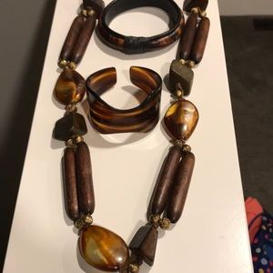 Earthy necklace and two bracelets